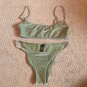 Triangl Velvet light Green Swimsuit